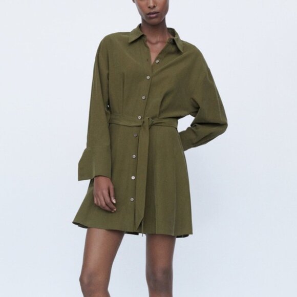 Zara Belted Shirt Dress (XS) - Picture 1 of 7